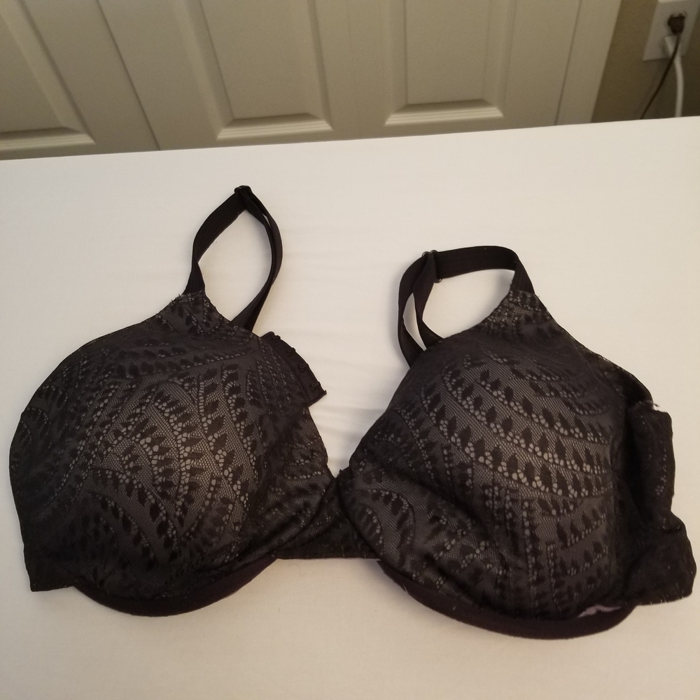 BALI WOMENS BLACK LACE UNDERWIRE 38DD BRA RN15763